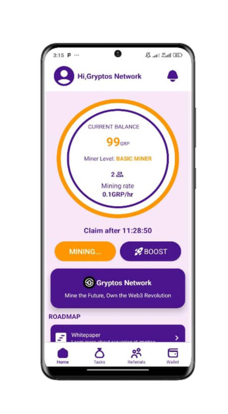 Mine Free GRP Tokens Hourly Just tap and start earning instantly.